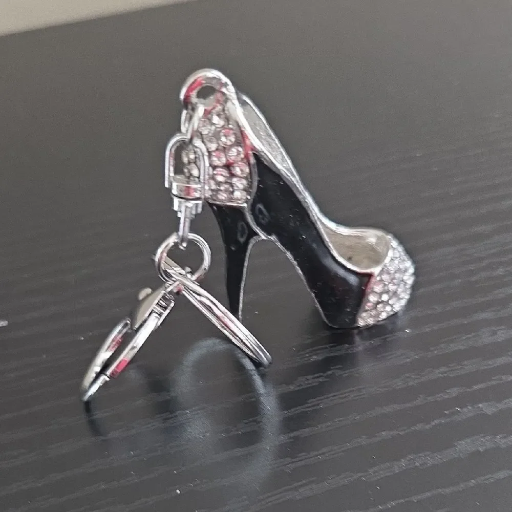 Black and Silver High Heel Keychain